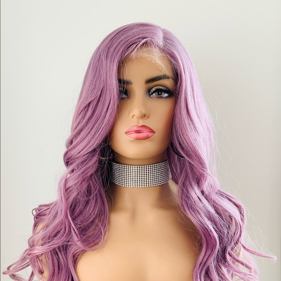 Versatile Plum Color 4x4 Lace Front Heat Safe Synthetic Wig - Picture 4 of 15